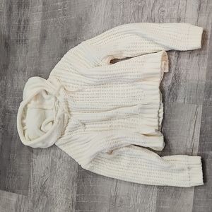 Super cozy soft cable knit cropped hoodie